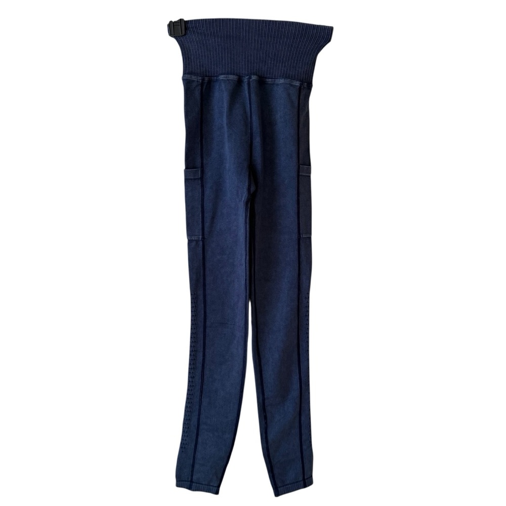 ODODOS Blue Seamless Leggings Full Length SZ XS S New